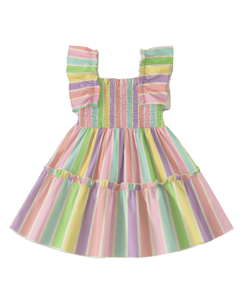 RYB Sorbet Stripe Shirred Dress