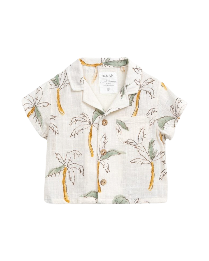 PU Palm Tree Woven Shirt