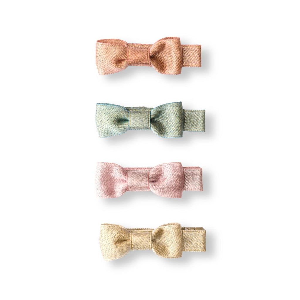 L & R Fabric Baby Bow Clips-Pastel