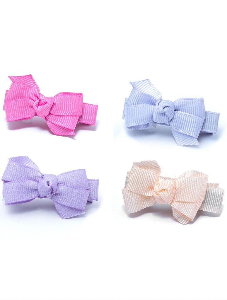 Baby Bows Fabric Clips - Purple Shades
