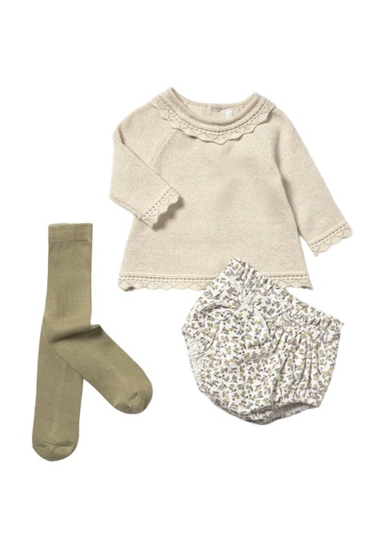 Baby 3pc Sweater w/Bloomer Set