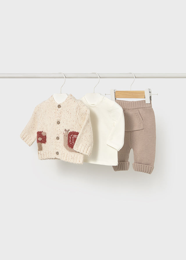 Baby 3pc Mushroom Knit Set