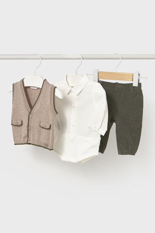 Baby 3pc Trouser w/Vest Set