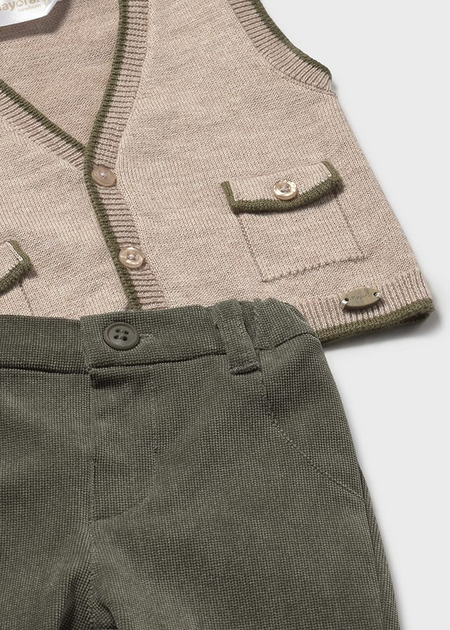 Baby 3pc Trouser w/Vest Set