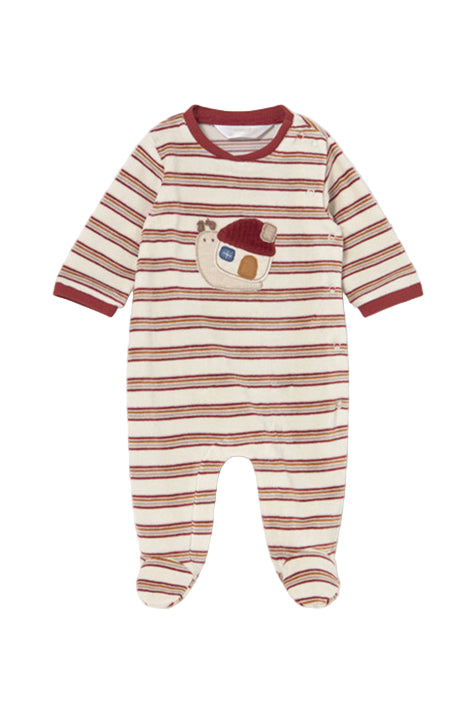 Striped Velour Snail Romper