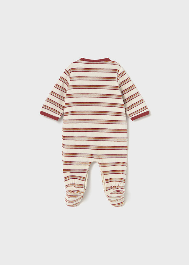 Striped Velour Snail Romper