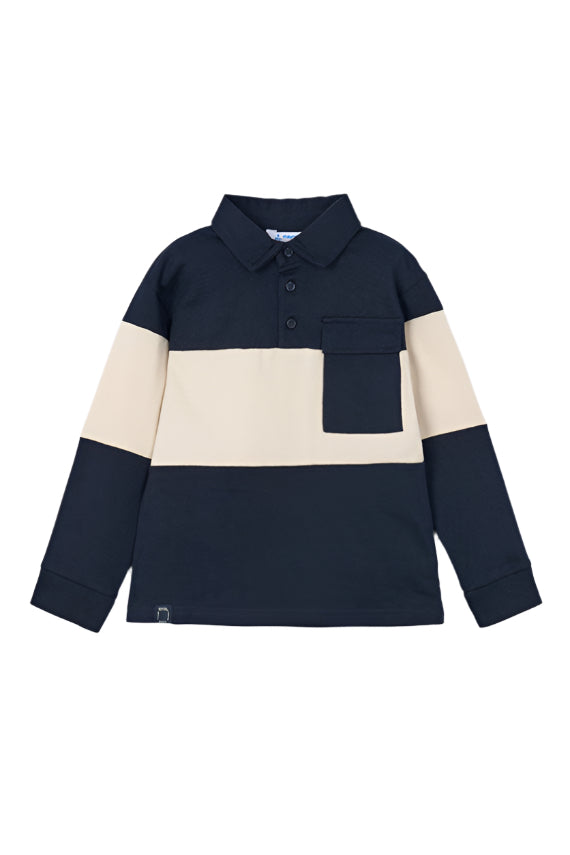 LS Striped Knit Polo