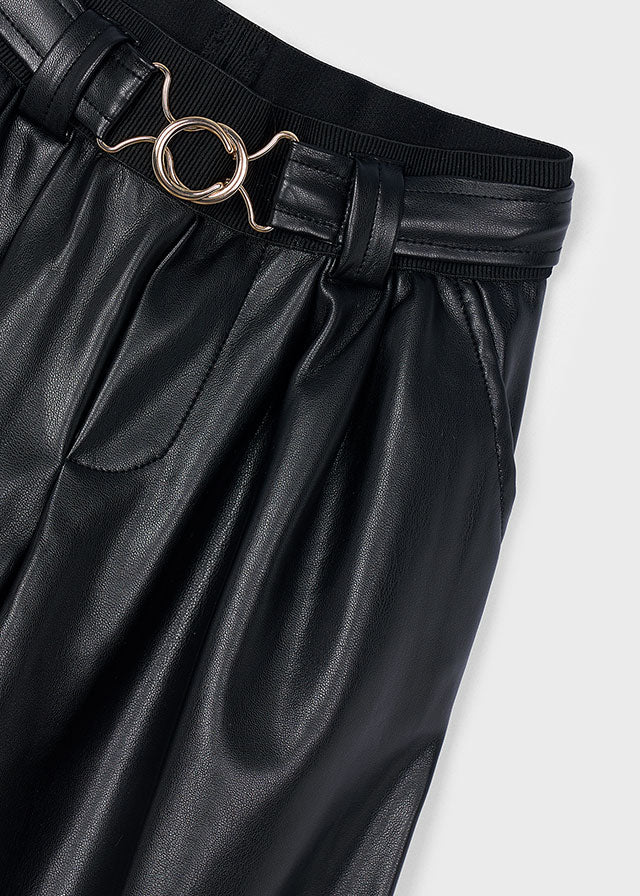 Wide Leg Leatherette Pants