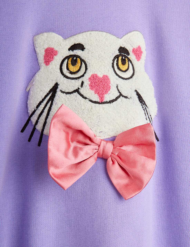 Cat Bowtie Chenille Sweatshirt