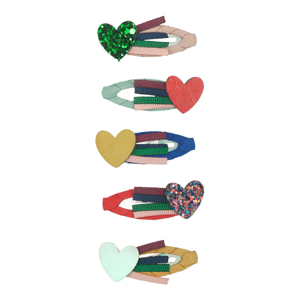 M & L Autumn Heart Mini Clips