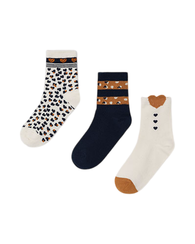 Mayoral Heart Socks 3pk