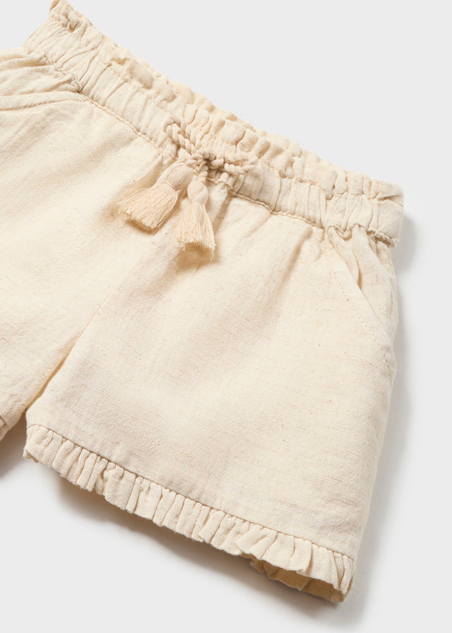 Mayoral Ruffle Linen Baby Shorts
