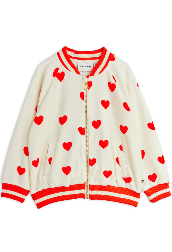 Hearts AOP Baseball Cardigan