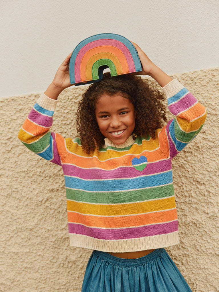 Gitty Sweater - Heart Rainbow