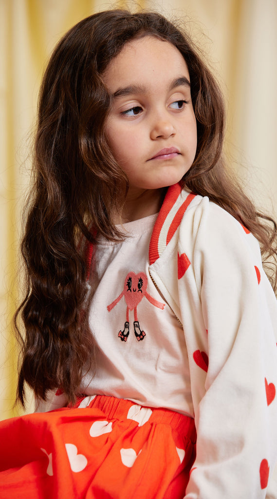 Hearts AOP Baseball Cardigan