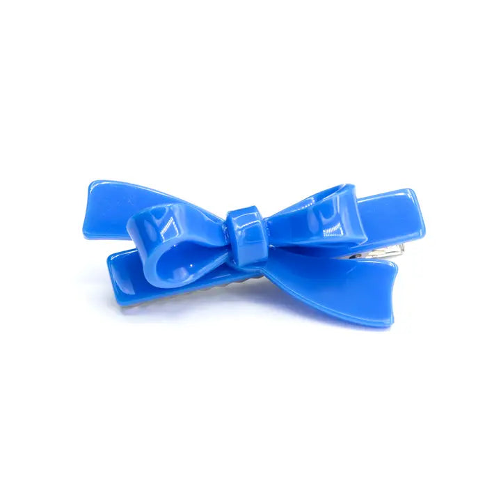 L & R Bow Hair Clips Blue/Pink