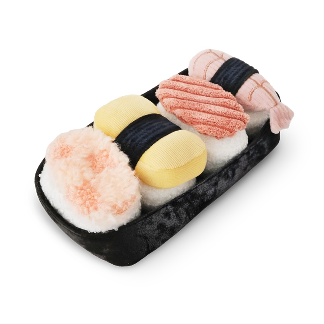 plush sushi play set on white background