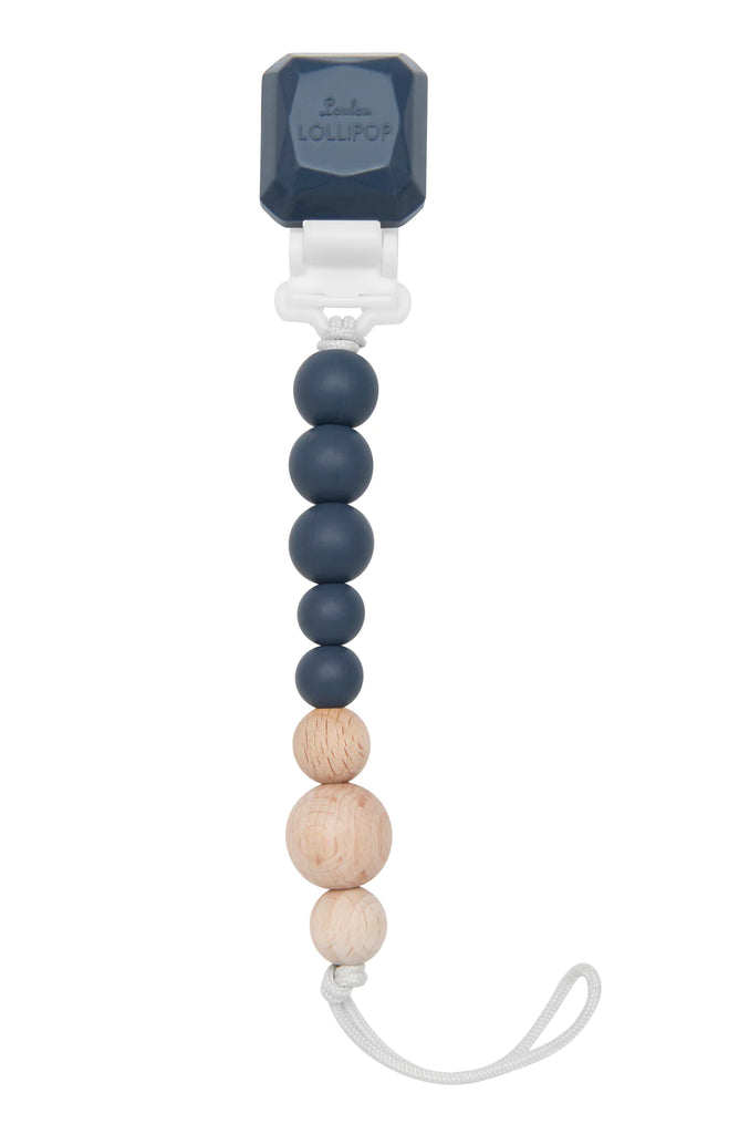 LLL Colour Pop Silicone & Wood Pacifier Clip