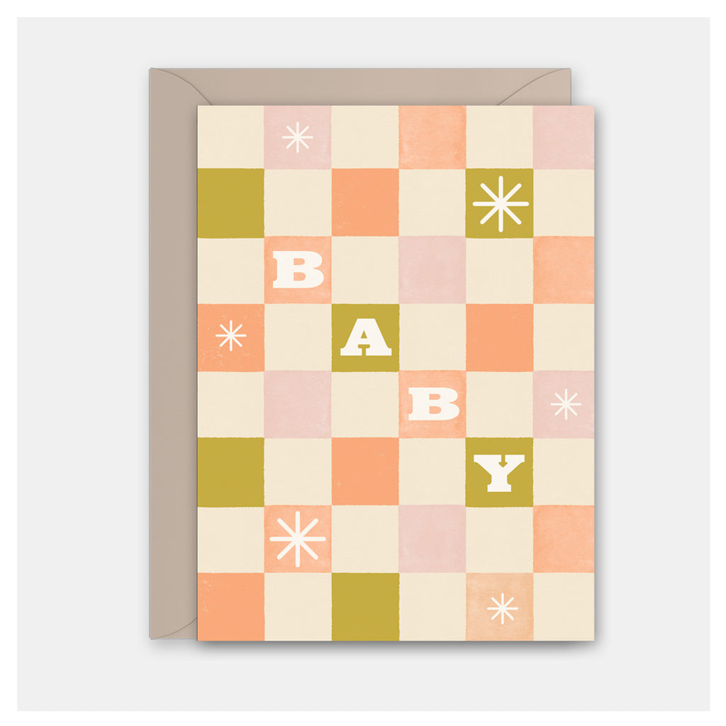 Checkered Baby Card