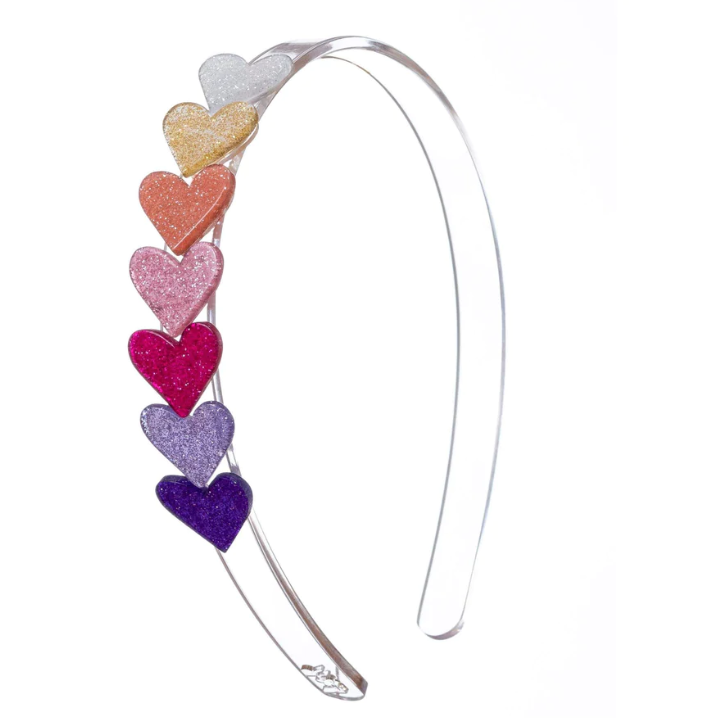 L & R Centipede Glitter Heart Headband