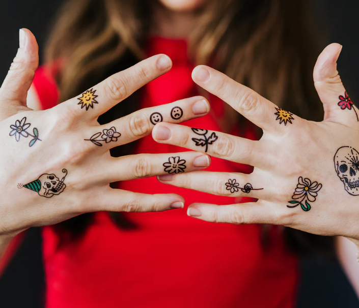 Tattly Bones and Flowers Tattoo Sheets