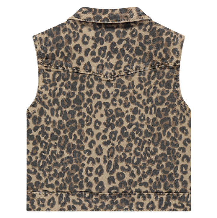 Animal Print Denim Vest