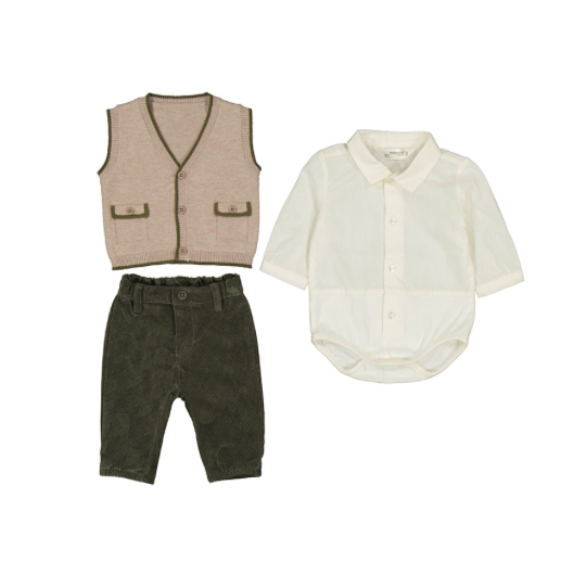 Baby 3pc Trouser w/Vest Set