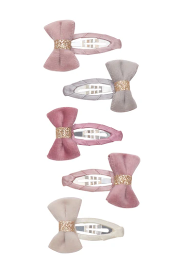 Tinkerbell Velvet Bow Mini Clips