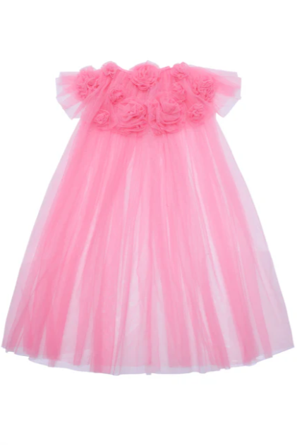 Pink Ruffle Flower Cape