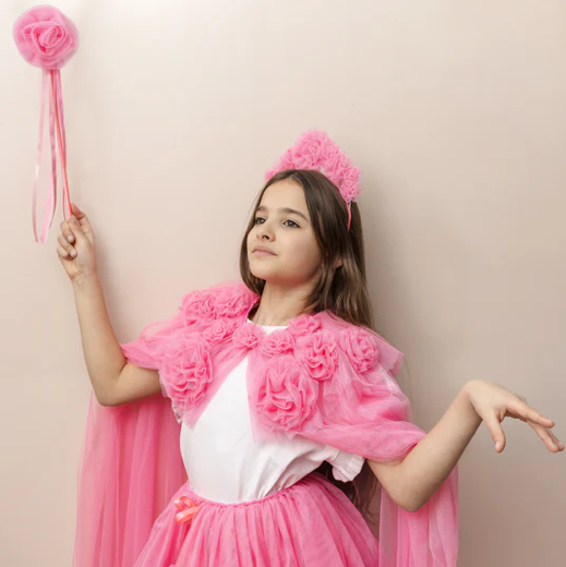 Pink Ruffle Flower Cape