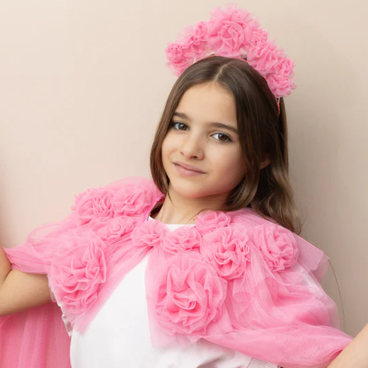 Pink Ruffle Flower Headdress