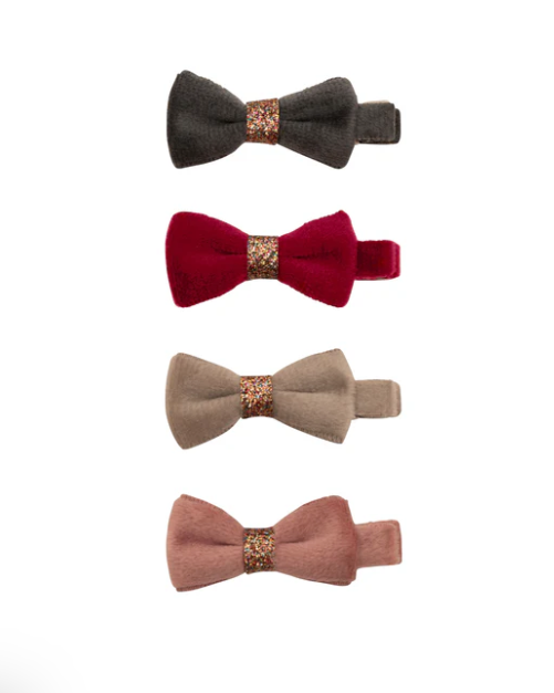 Velvet Bow Clips