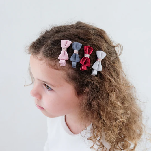 Velvet Bow Clips