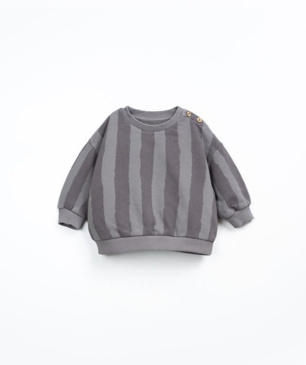 Grey Striped Fleece Set