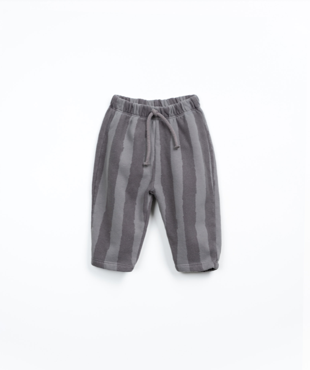 Grey Striped Fleece Set