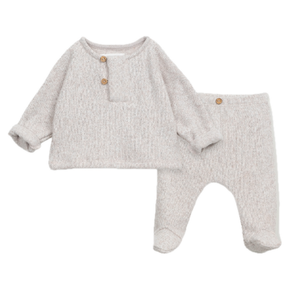 PU Henley & Footed Pants Set