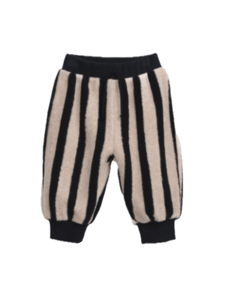 PU Striped Plush Pants