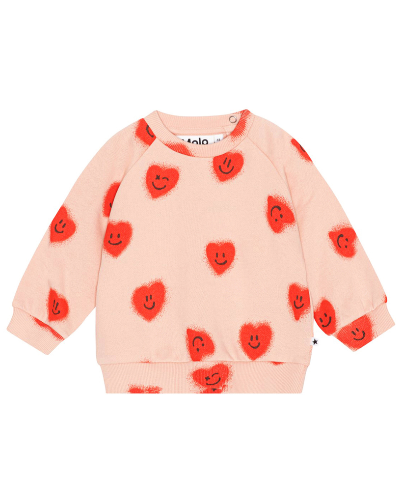 Molo Disc Red Hearts Sweatshirt