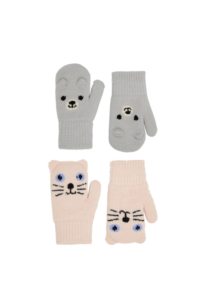 Molo Kitty/Bear Kenau 2pk Mittens