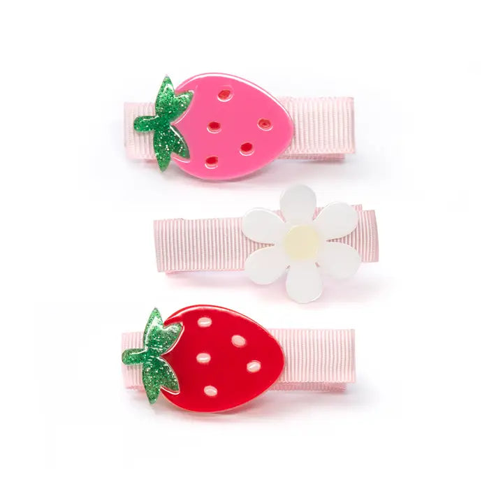 L & R Strawberry Daisy Pink/Red Clips