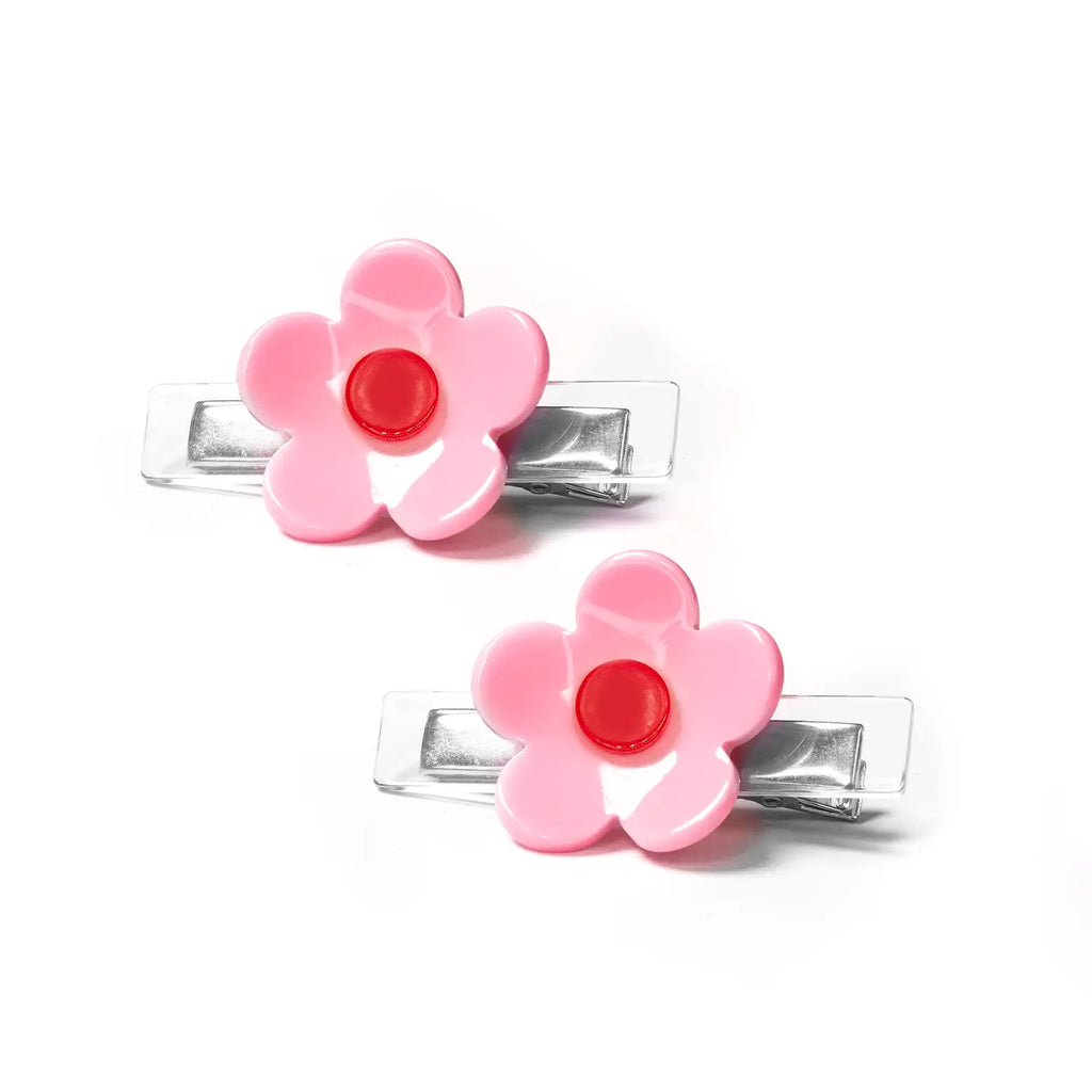 L & R Sweet Pink Flower Clips