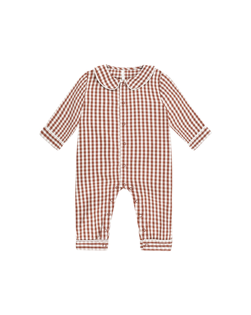 R & C Brick Gingham Baby Romper