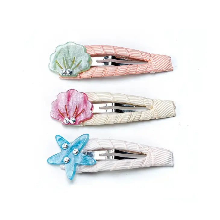 L & R Seashells Pearlized Fabric Covered Clips