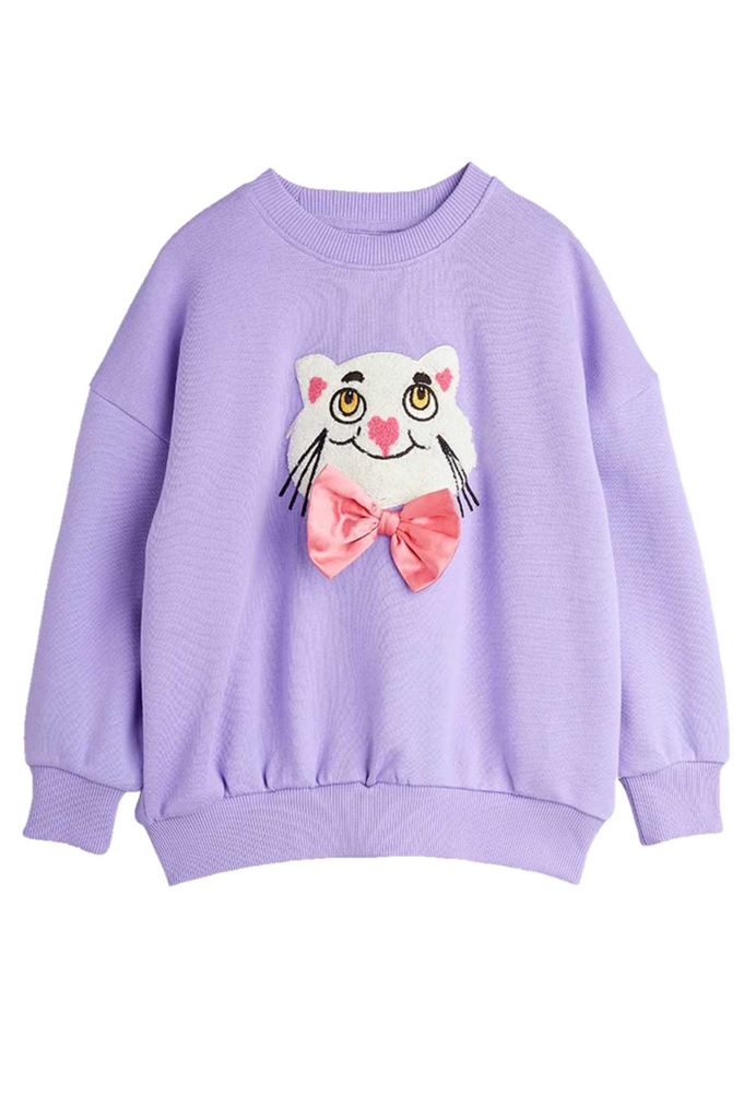 Cat Bowtie Chenille Sweatshirt