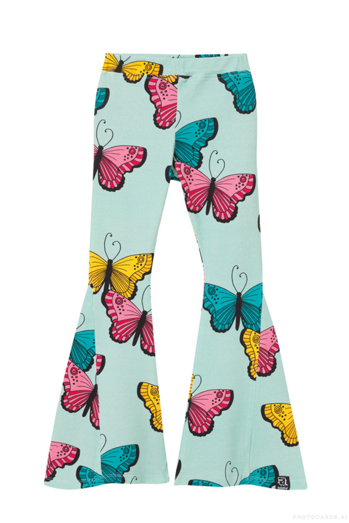 KK Blue Butterflies Flared Trousers