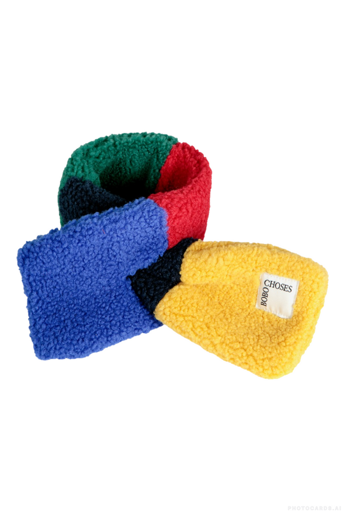 BC Baby Color Block Sheepskin Neck Warmer