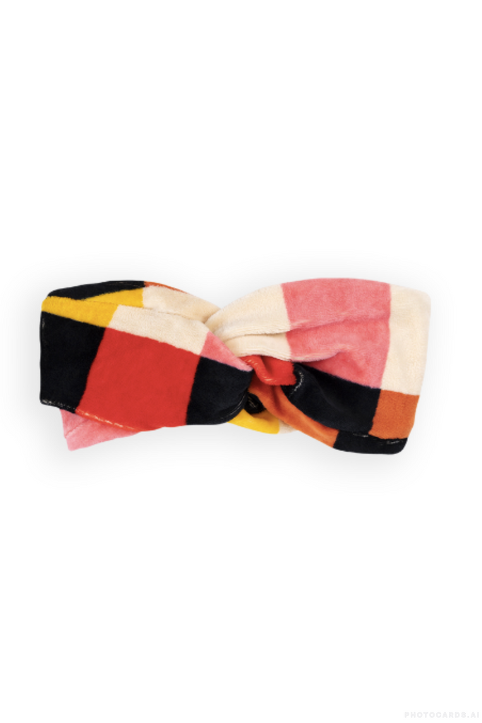 CQ Checkers Velvet Twisted Headband