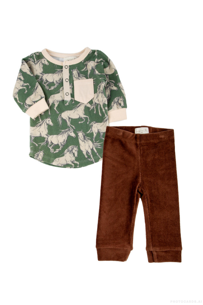 MM Brady Layette Set - Wild Horses