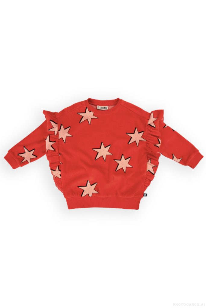 CQ Stars Velvet Ruffled Sweater