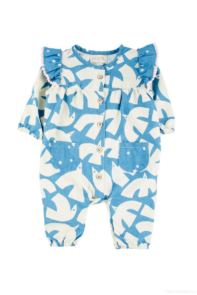 MM Ada Flutter Romper - Nordic Sky